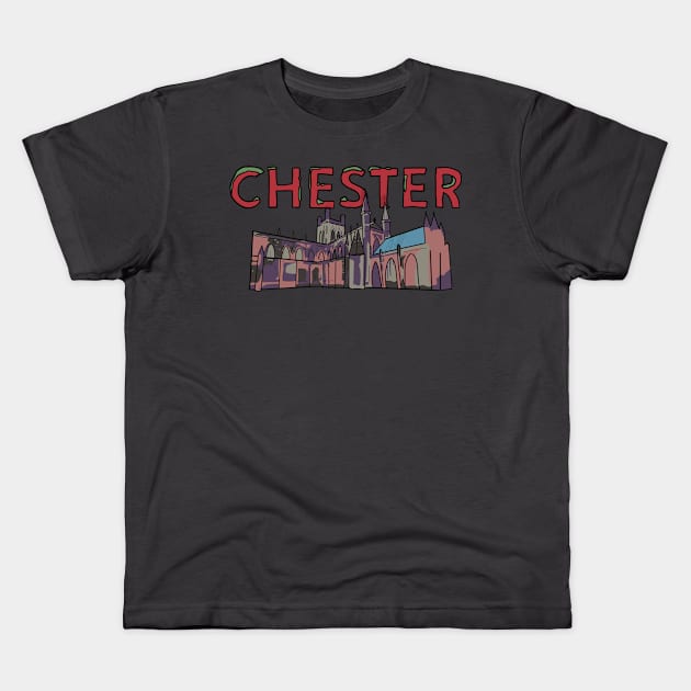 Chester Cathedral Kids T-Shirt by Fntsywlkr